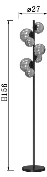 Lampadar ONLI PALOMA 7xG9/10W/230V negru/fumuriu