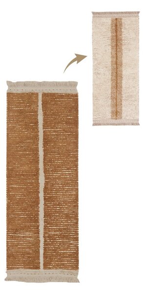 Covor tip traversă cărămiziu/bej din bumbac 80x230 cm Duetto Toffee – Lorena Canals
