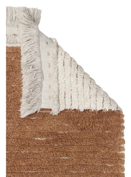 Covor tip traversă cărămiziu/bej din bumbac 80x230 cm Duetto Toffee – Lorena Canals
