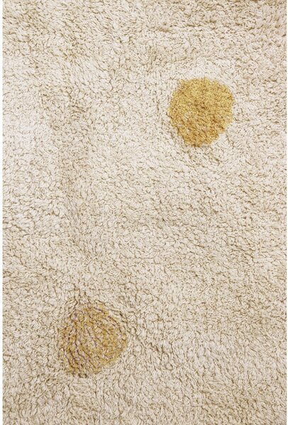Covor pentru copii galben ocru/crem lavabil/țesut manual din bumbac 120x160 cm Hippy Dots Honey – Lorena Canals