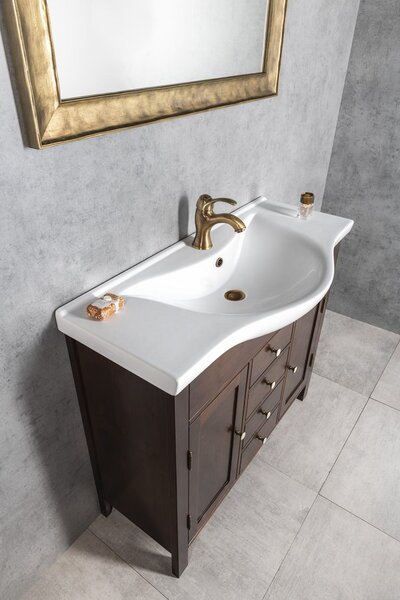 Aqualine, chiuveta ceramica pentru mobila ZARA 100 99,5x46,5cm, alb, 10100