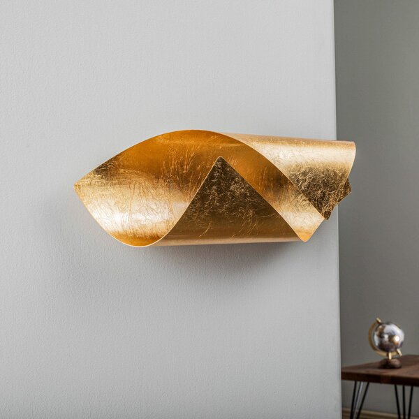 Lampă de perete Lindby, Wrenjo, Auriu / Alamă, Camera de zi, Metal, Modern