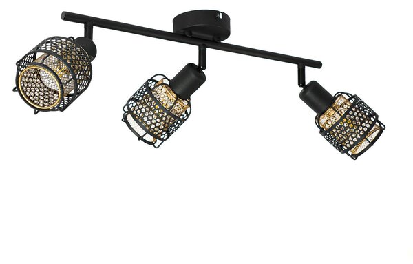 Plafoniere Lindby, Eudoria, reglabil, Negru, Camera de zi, Metal, Modern