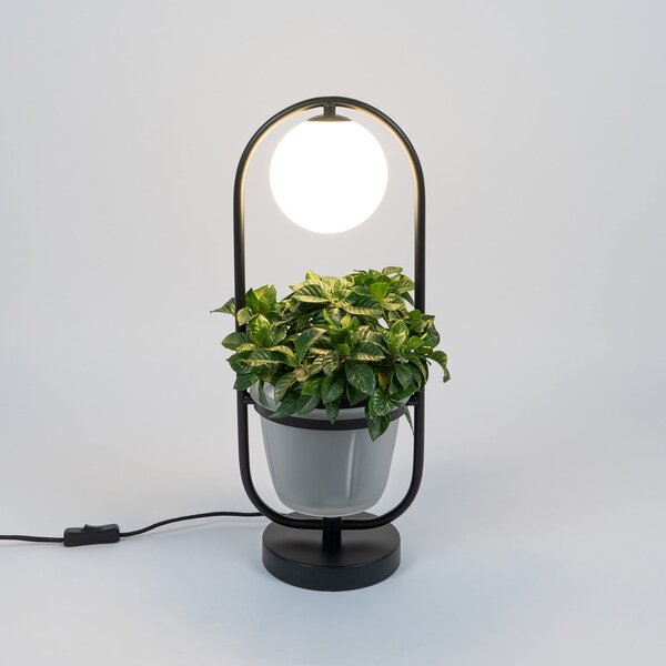 Lampă de masă Lindby, Orna, Negru, Camera de zi, Metal, Modern