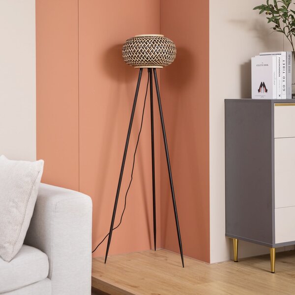 Lampadar Lindby, Nerys, Lemn, Camera de zi, Lemn