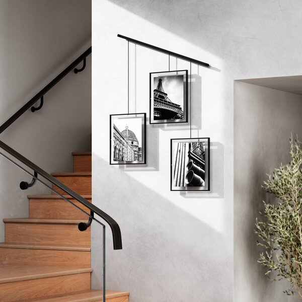 Rame negre de agățat 3 buc. din metal 73x82 cm Exhibit – Umbra