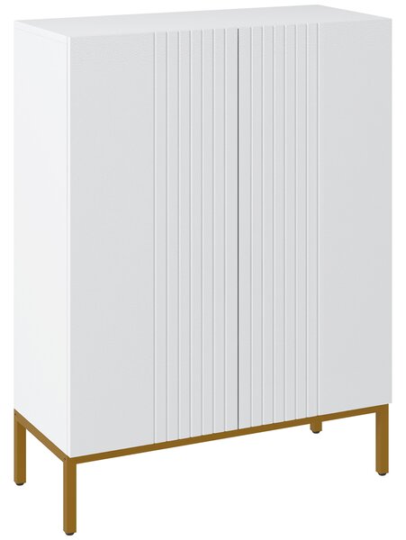 HOMCOM Dulap Îngust pentru Pantofi, Dulap Subțire pentru Depozitarea Pantofilor cu Rafturi Reglabile, 95x72x31.5 cm, Alb | Aosom Romania