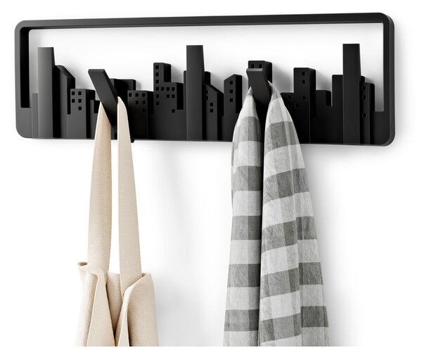 Cuier de perete negru din plastic Skyline – Umbra