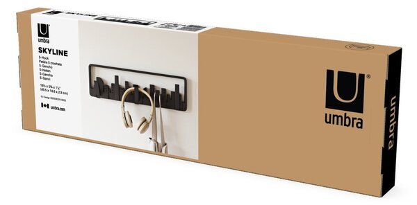 Cuier de perete negru din plastic Skyline – Umbra