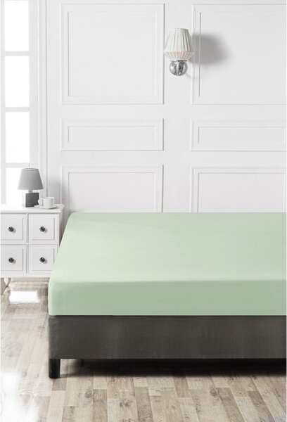 Cearceaf verde deschis din bumbac cu elastic 140x200 cm – Mijolnir