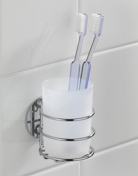 Wenko Turbo-Loc rund Stahl pahar pentru periuta de dinti alb 18779100