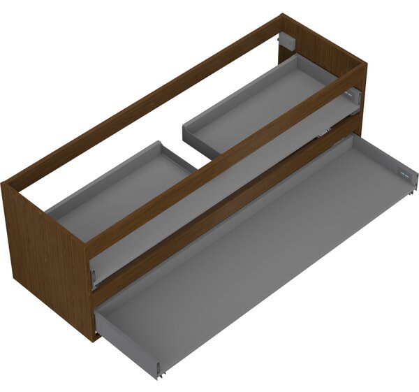 Mexen Box-A, dulap suspendat 140 cm, 2 sertare, nuc, 91AX0-1400-470-2-86