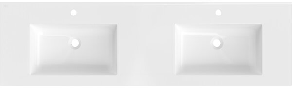 Mexen Otis, lavoar dublu de blat 161×46,5 cm, alb lucios, 25181600D