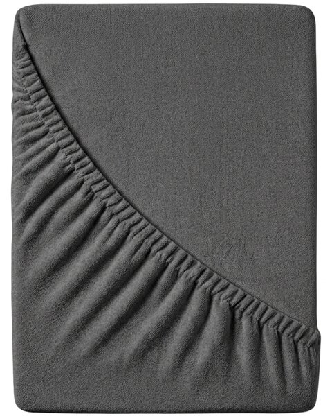 Cearsaf Frotir cu elastic EXCLUSIVE 180 x 200 cm gri inchis