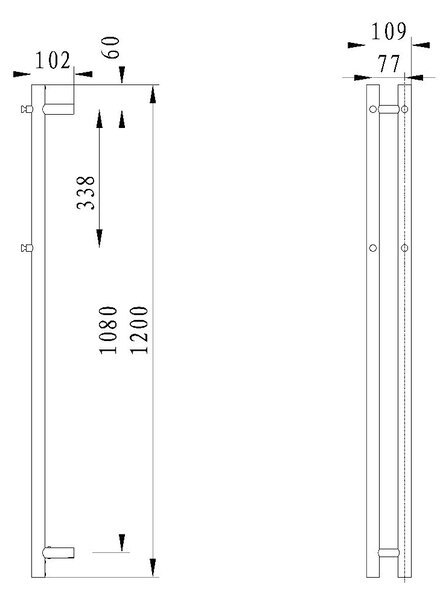 Sapho Papinado încălzitor electric 120x10.9 cm crom ER740