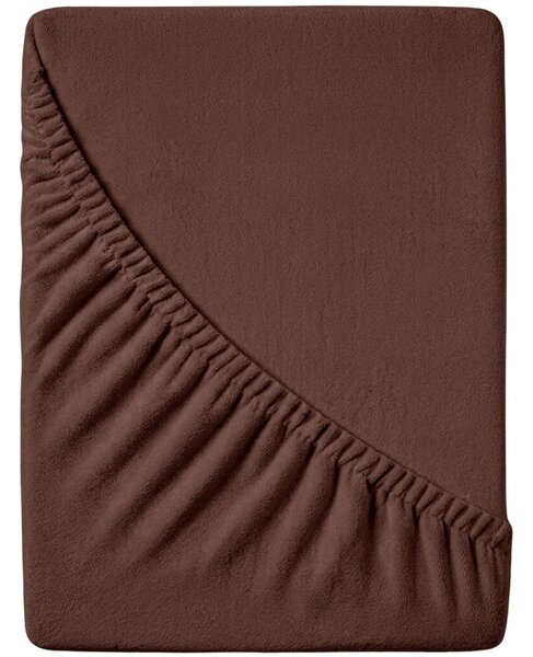 Cearsaf Frotir cu elastic EXCLUSIVE 90x200 cm maro inchis