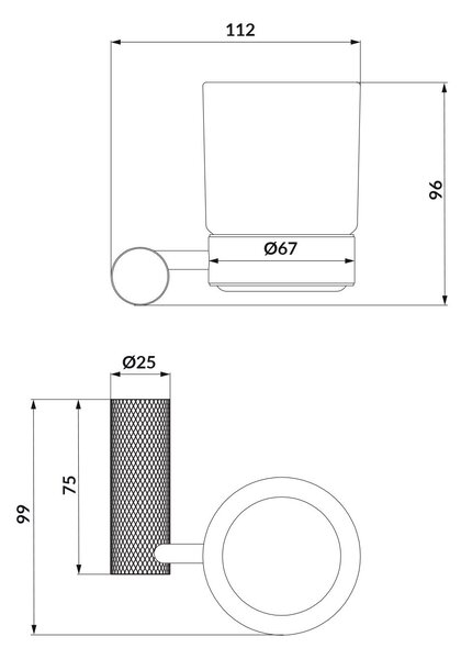 Cersanit Zen pahar pentru periuta de dinti negru S951-901