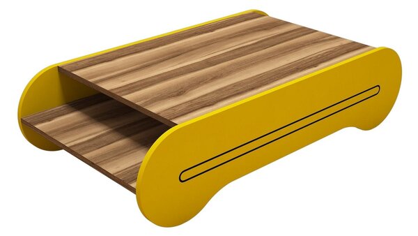 Masă de cafea Clement (Nuc + Galben). 1089043