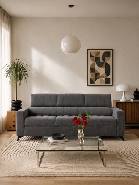 Canapea extensibilă Nardo - chenille gri Vibe 95