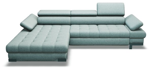 Coltar extensibil SELVA MINI, sezlong stanga, stofa catifelata verde m