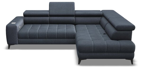 Coltar BAGGIO, sezlong dreapta, stofa clasica gri inchis - Austin 20