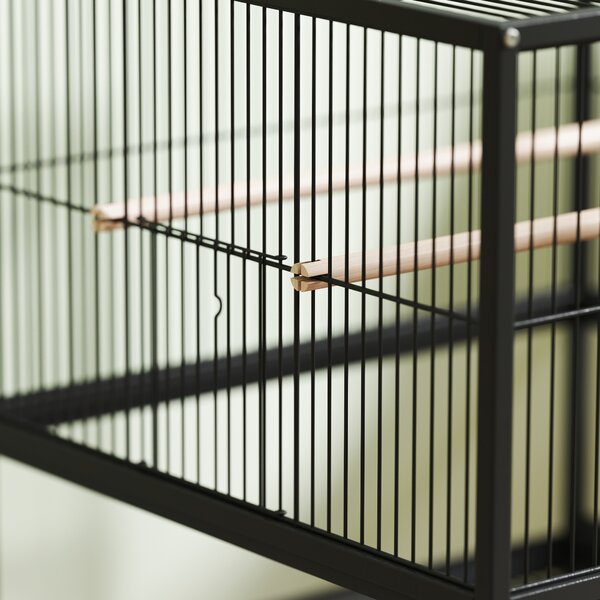 Pawhut Cușcă Metalică Rotile Acrilic Negru | Aosom Romania