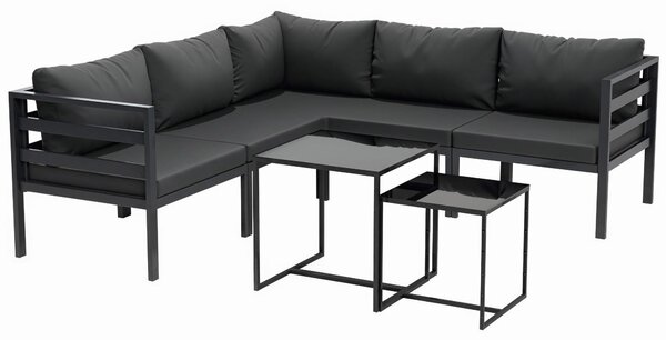 Outsunny Set de Mobilier de Gradina din 7 Piese cu Canapea de Colt, Masa de Cafea, Set de Mobilier Sectional, Gri | Aosom Romania