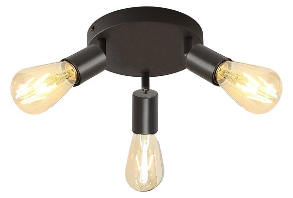 Plafoniera Klausen Right PL3 Industrial Negru 3xE27 12.5x30.5x30.5 cm Design Modern Metalic Corp Iluminat Elegant pentru Living sau Hol Bucatarie