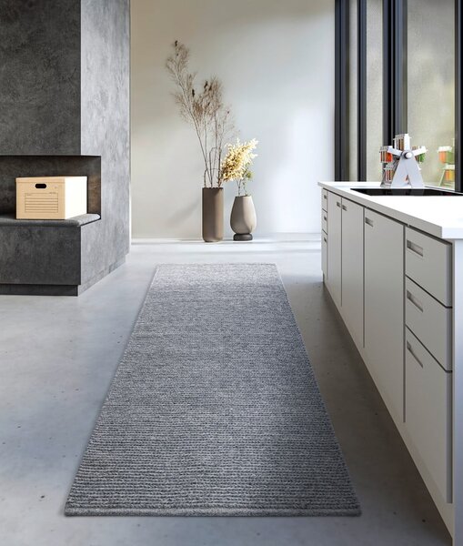 Covor tip traversă gri țesut manual din lână 80x200 cm Francois – Villeroy&Boch