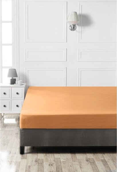 Cearceaf portocaliu din bumbac cu elastic 140x200 cm – Mijolnir