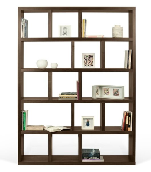 Bibliotecă maro cu aspect de lemn de nuc 150x198 cm Berlin – TemaHome