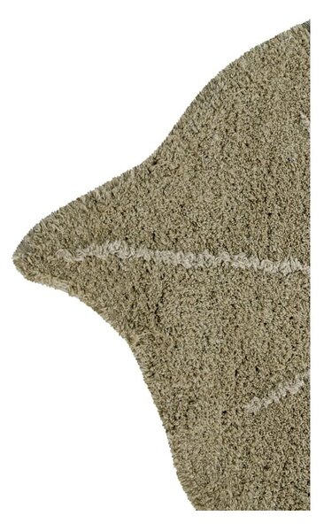 Covor pentru copii kaki lavabil/țesut manual din bumbac 75x100 cm Mini Monstera Olive – Lorena Canals
