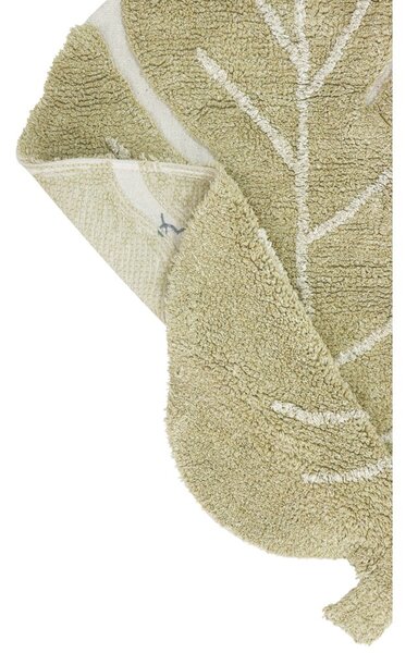 Covor pentru copii kaki lavabil/țesut manual din bumbac 75x100 cm Mini Monstera Olive – Lorena Canals