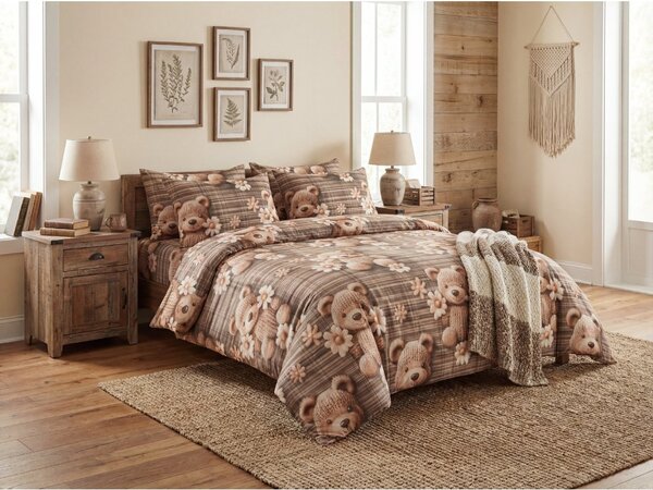 Lenjerie de pat din microfibra SPRING BEAR maro Dimensiune lenjerie de pat: 70 x 80 cm | 140 x 200 cm