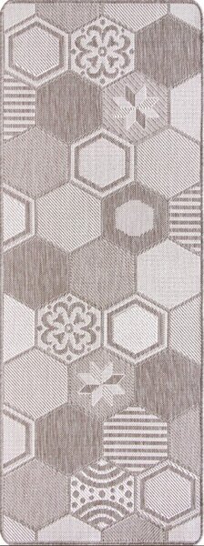Covor Bucatarie, Flex 19692 111, Crem, Antiderapant Dreptunghi, 75x200