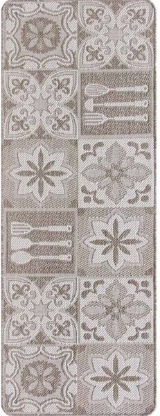 Covor Bucatarie, Flex 19691 111, Crem, Antiderapant Dreptunghi, 75x200
