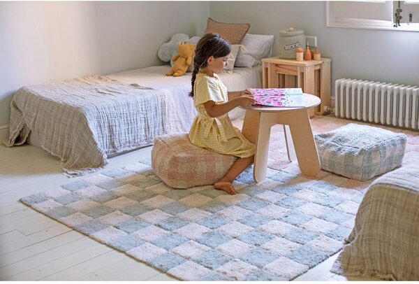 Covor roz deschis/crem lavabil/țesut manual din bumbac 120x160 cm Kitchen Tiles Rose – Lorena Canals