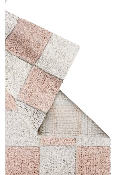 Covor roz deschis/crem lavabil/țesut manual din bumbac 120x160 cm Kitchen Tiles Rose – Lorena Canals