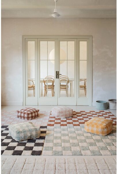Covor albastru deschis/crem lavabil/țesut manual din bumbac 120x160 cm Kitchen Tiles Blue Sage – Lorena Canals