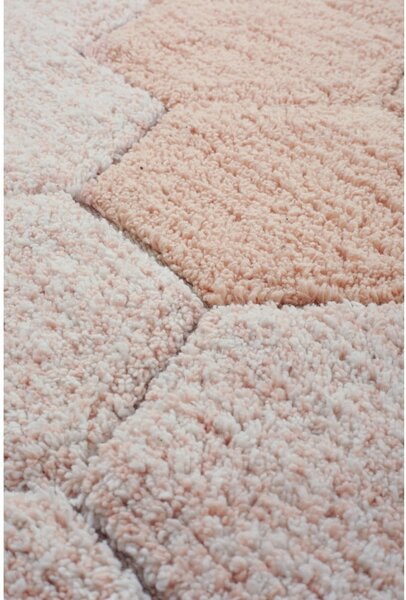 Covor roz deschis lavabil/țesut manual rotund din bumbac ø 140 cm Honeycomb Rose – Lorena Canals