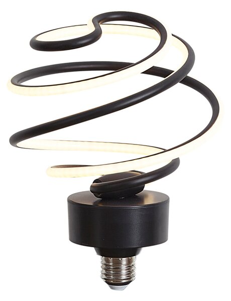Bec decorativ LED E27 negru spiralat 6W 370 lm 3000K