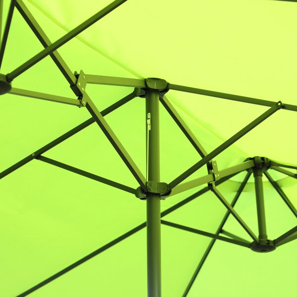 Outsunny Umbrelă de Grădină Verde Deschis cu Manivelă din Oțel și Poliester 460x270x240cm | Aosom Romania