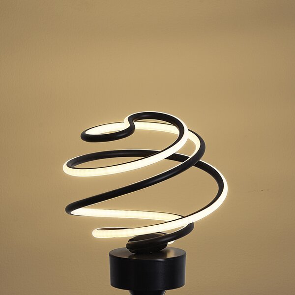 Bec decorativ LED E27 negru spiralat 6W 370 lm 3000K
