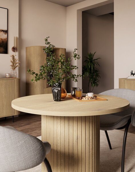 Masă de dining extensibilă Ovalio, stejar cremona (100-188 cm)