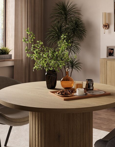Masă de dining extensibilă Ovalio, stejar cremona (100-188 cm)
