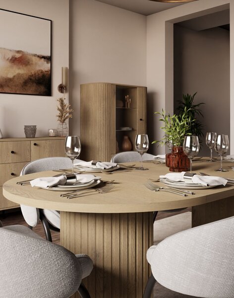 Masă de dining extensibilă Ovalio, stejar cremona (100-188 cm)