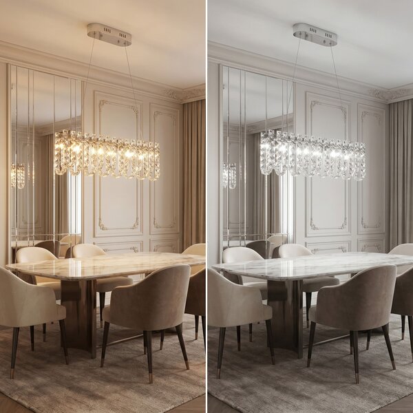 Lampă suspendată LED din cristal SWE073-CP 60cm Chrome