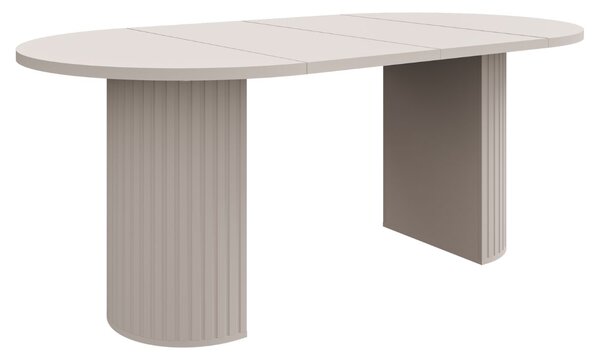 Masă de dining extensibilă Ovalio, bej nisipiu (100-188 cm)