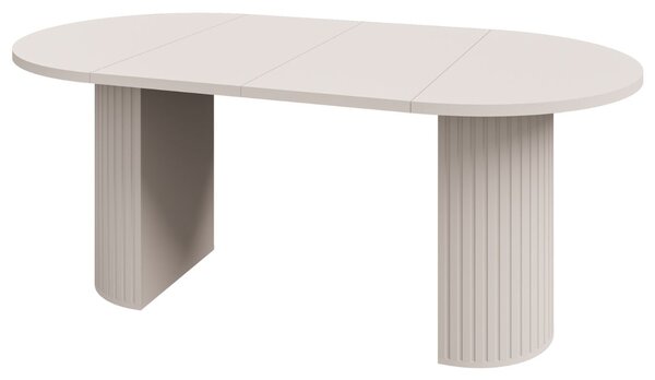 Masă de dining extensibilă Ovalio, bej nisipiu (100-188 cm)