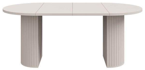 Masă de dining extensibilă Ovalio, bej nisipiu (100-188 cm)